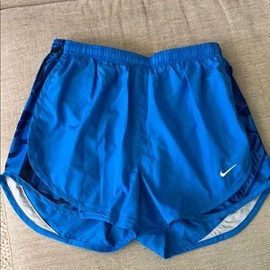 Nike Blue Athletic Shorts with Curved Hem